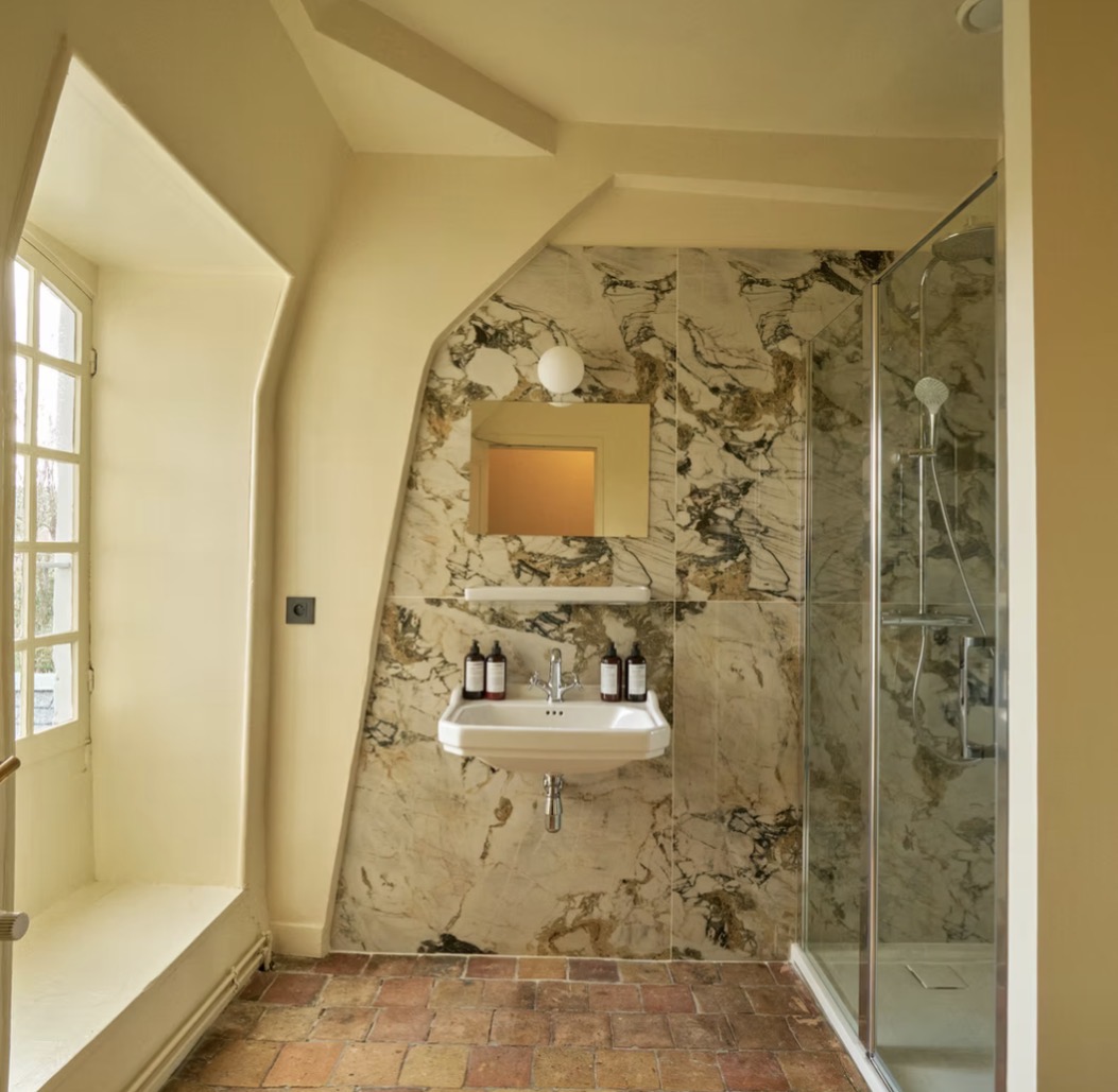 A marble bathroom